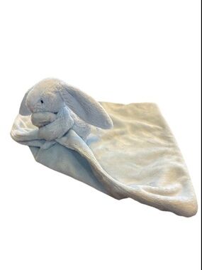 RETIRED Jellycat Bashful Blue Bunny Soother Plush Lovey Security Blanket